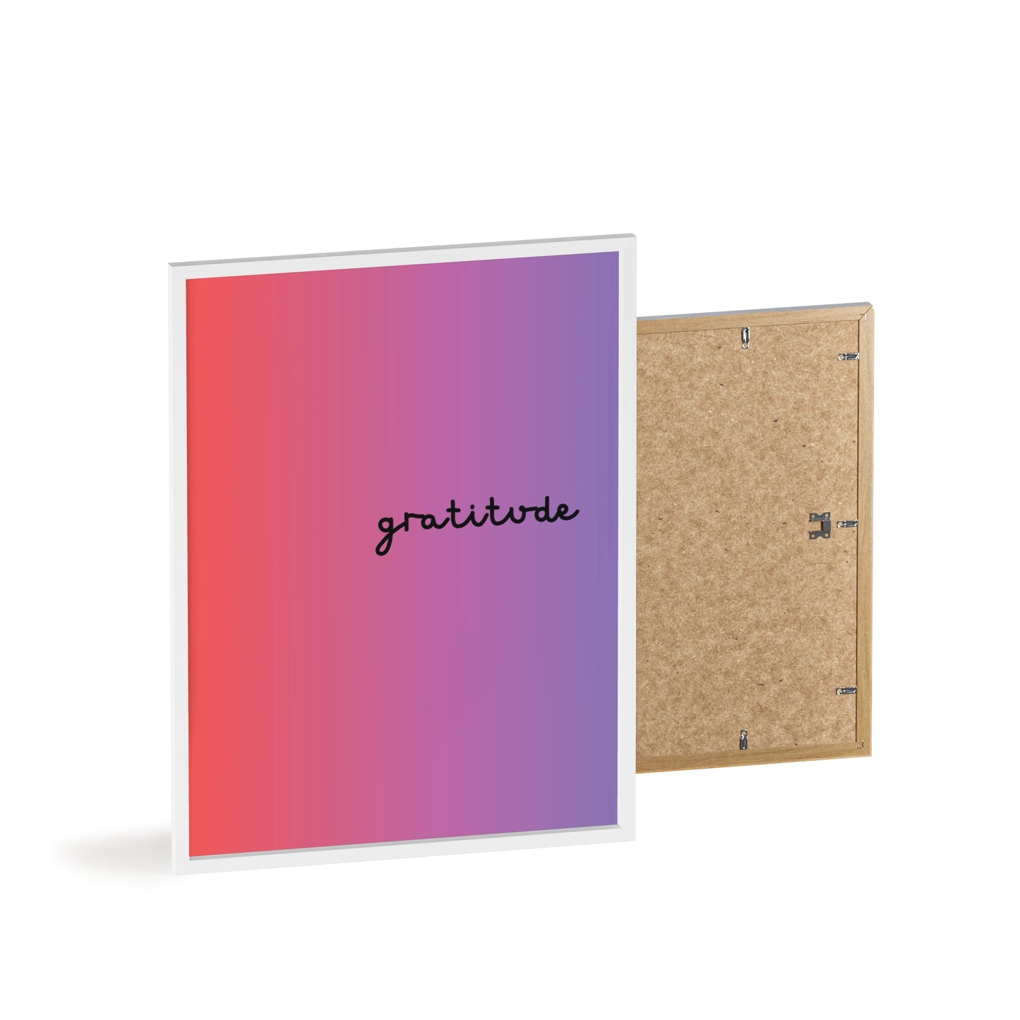 Gratitude Poster with Wooden Frame