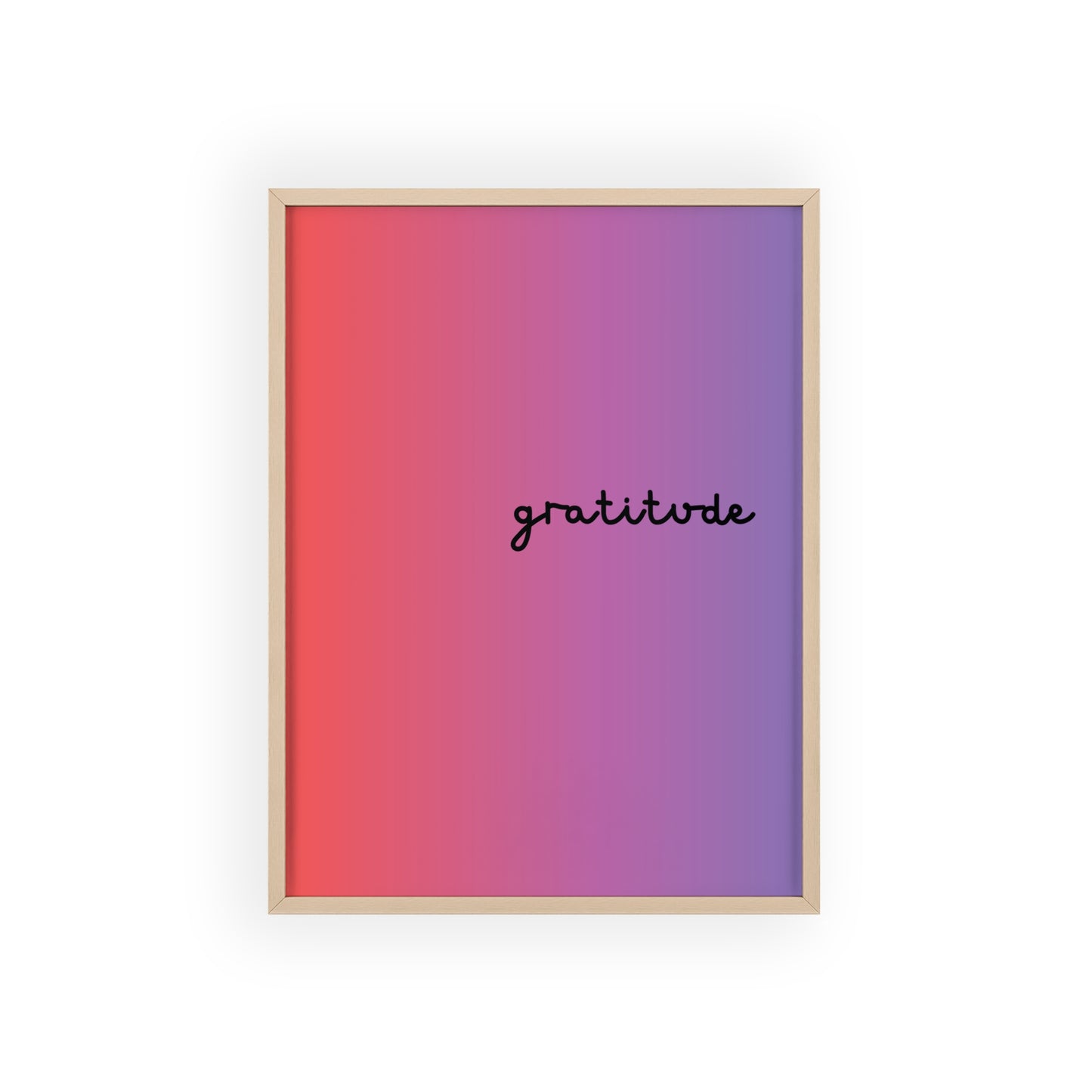 Gratitude Poster with Wooden Frame