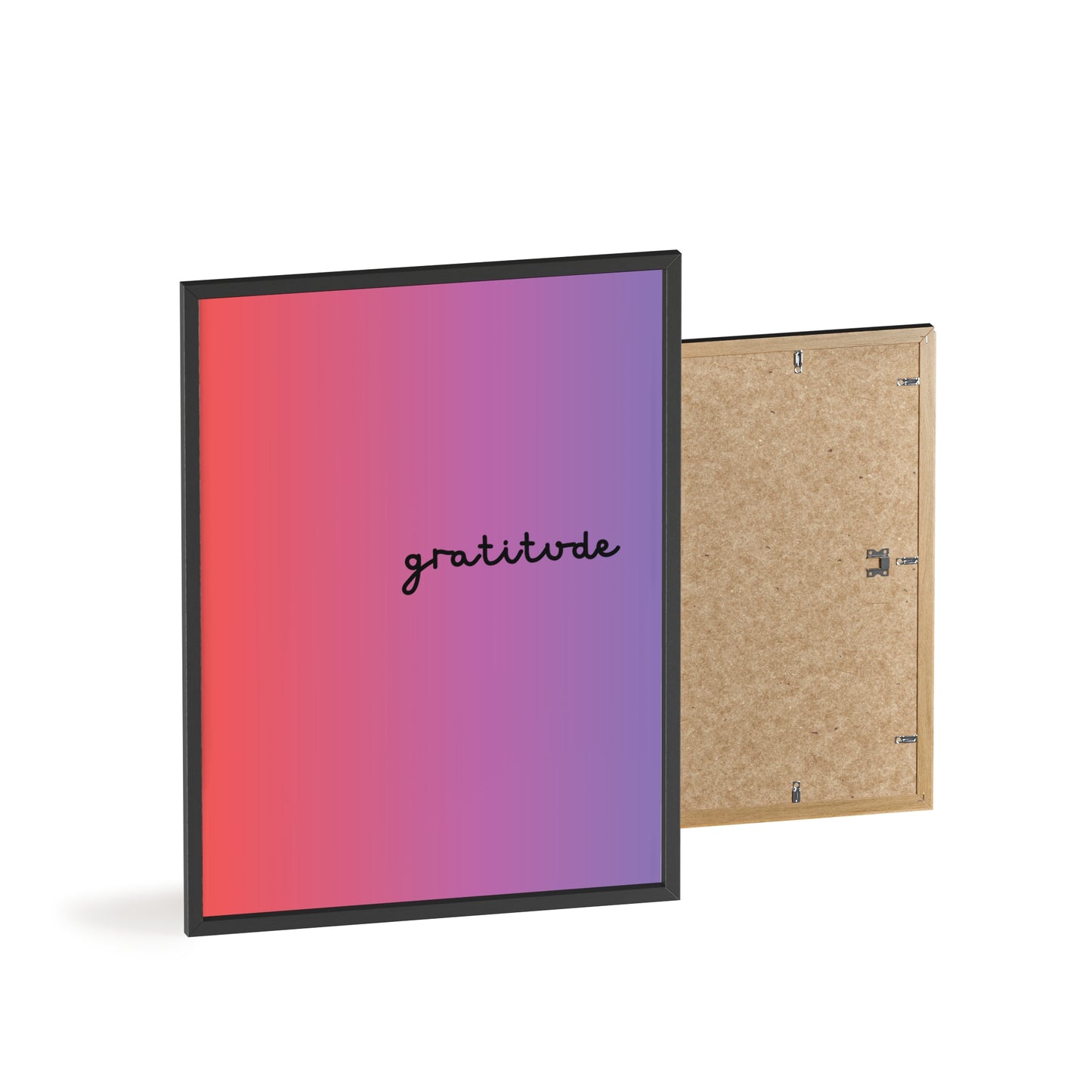 Gratitude Poster with Wooden Frame
