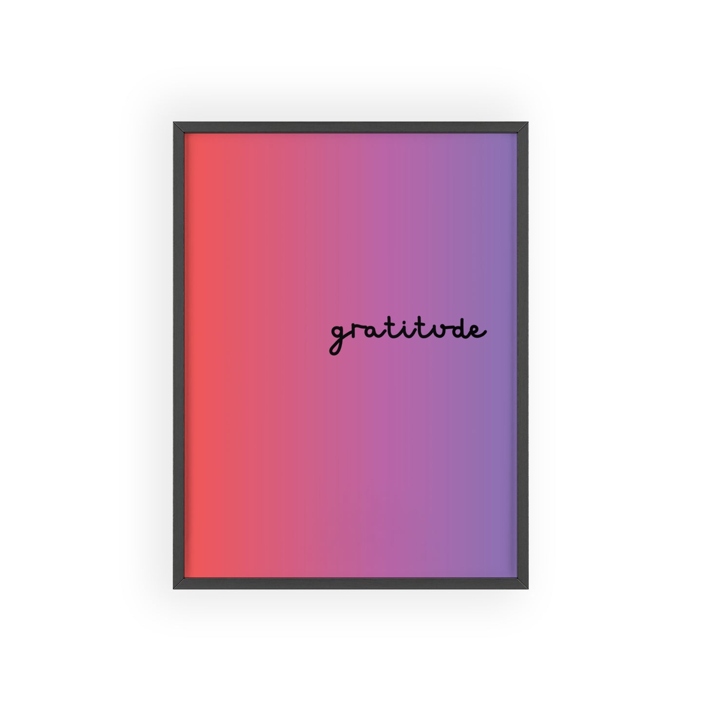 Gratitude Poster with Wooden Frame