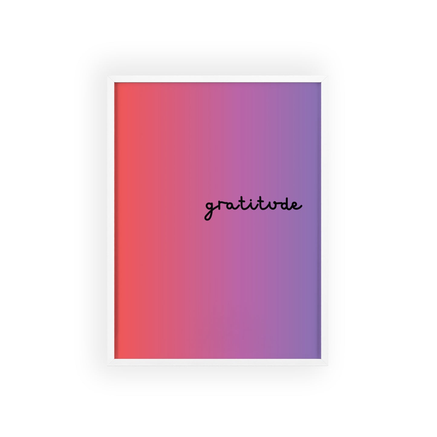 Gratitude Poster with Wooden Frame