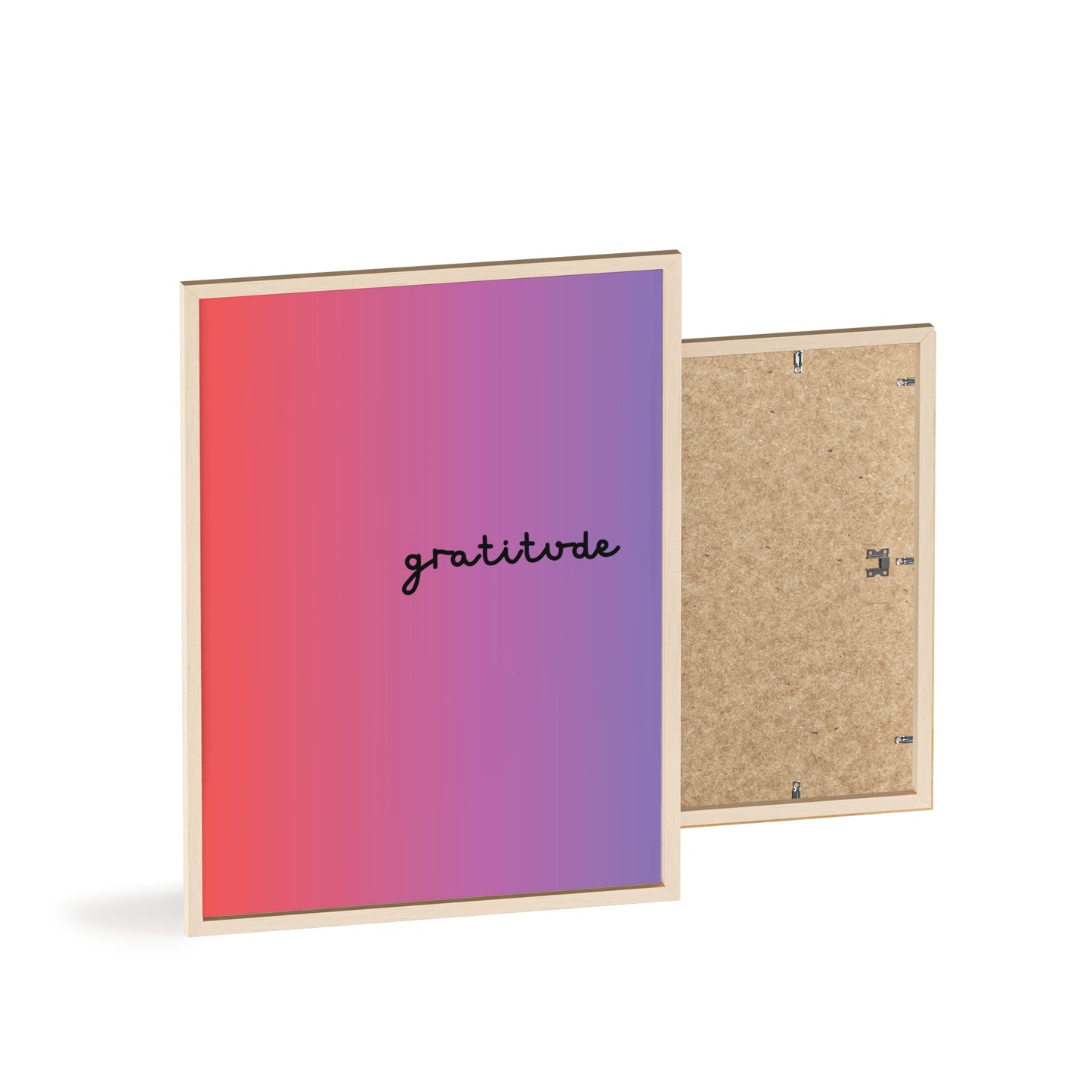 Gratitude Poster with Wooden Frame