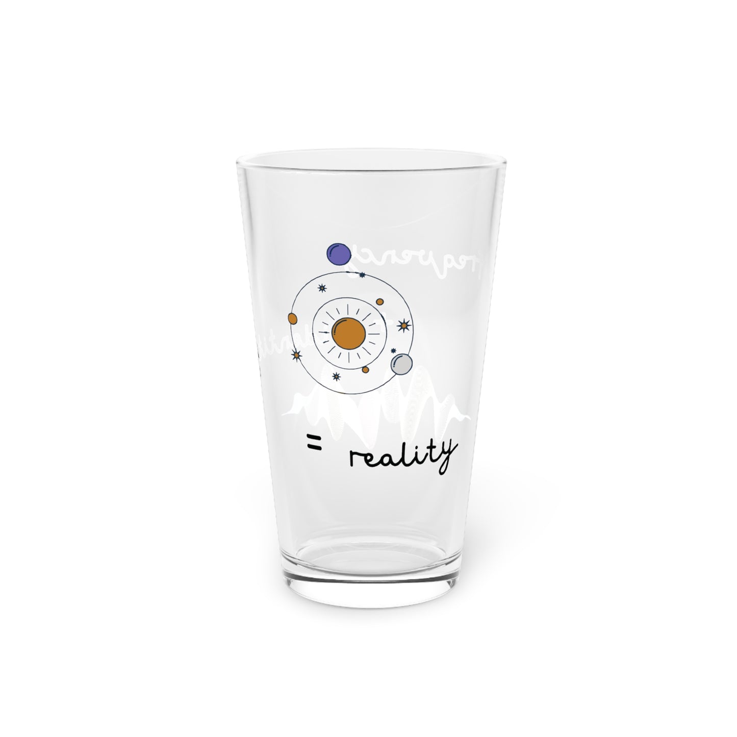 Frequency, Identity, Reality Pint Glass